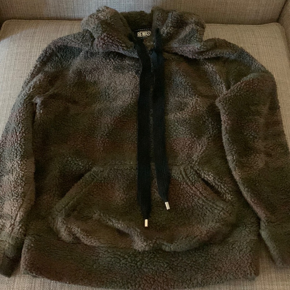 REWASH Camouflage Fleece Hoodie size M